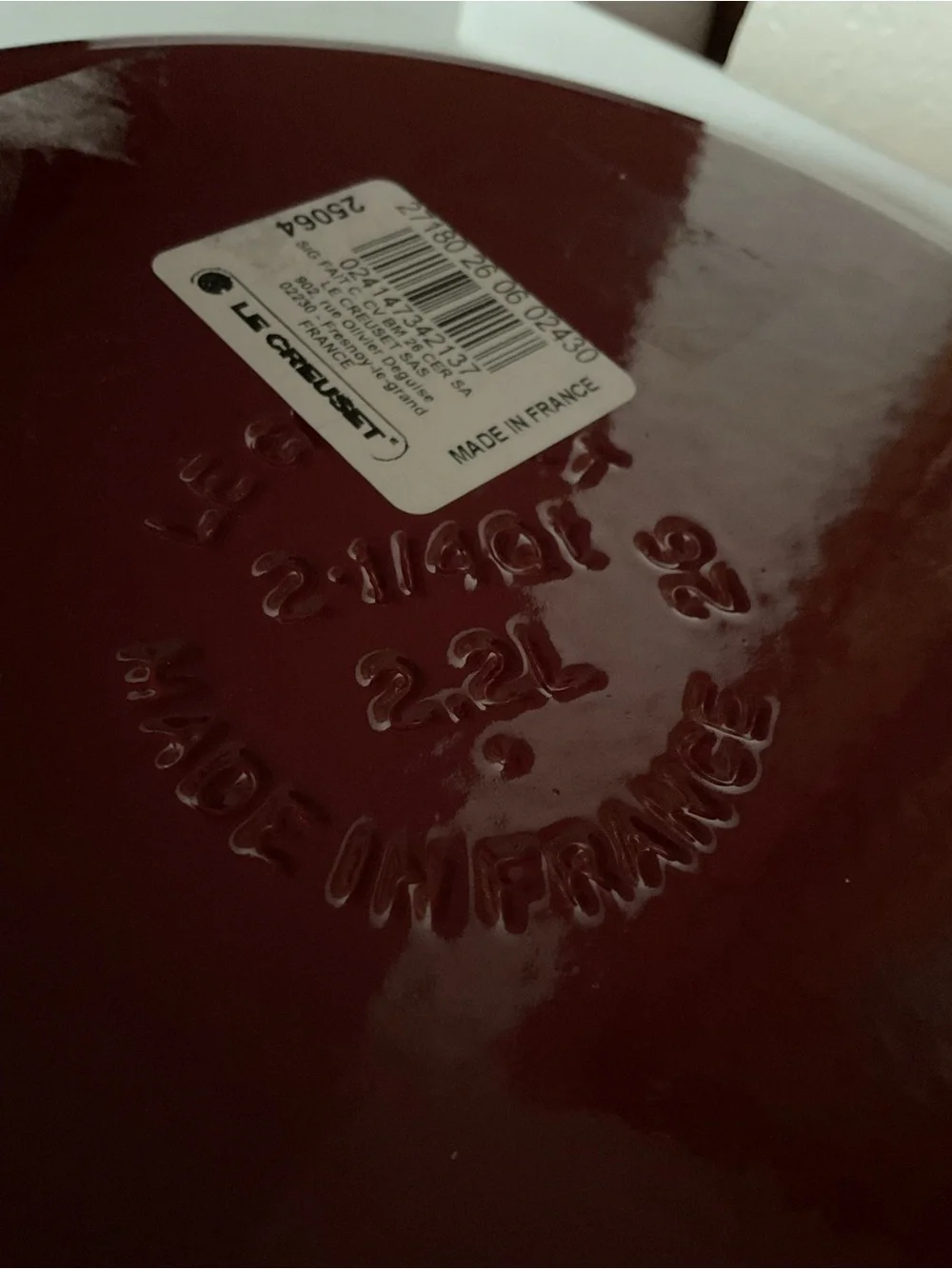 LE CREUSET ENAMELED CAST IRON BRAISER GLASS LID 2.25 QT CERISE RED NEW NO BOX
